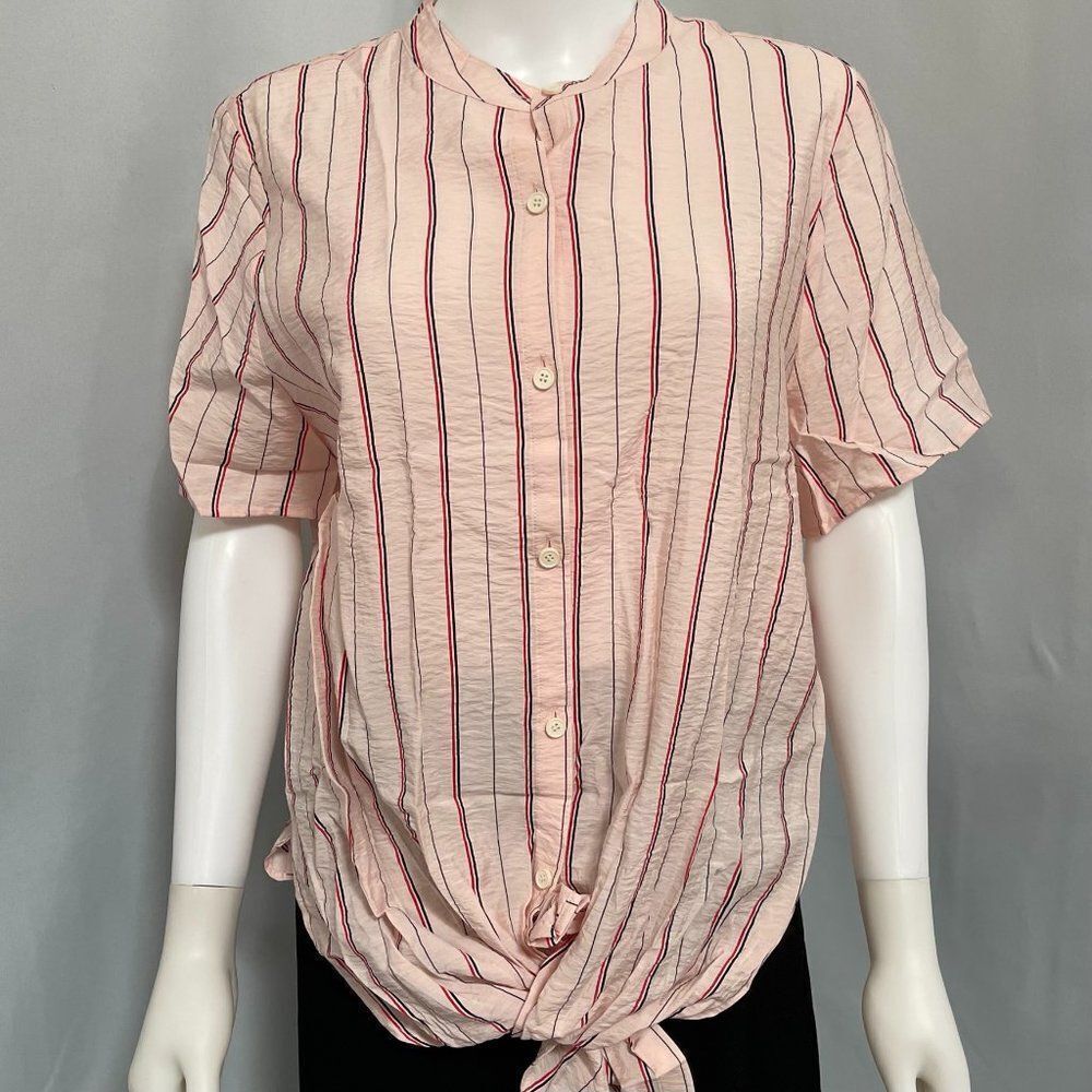 Vince Camuto Striped Tie-Hem Blouse